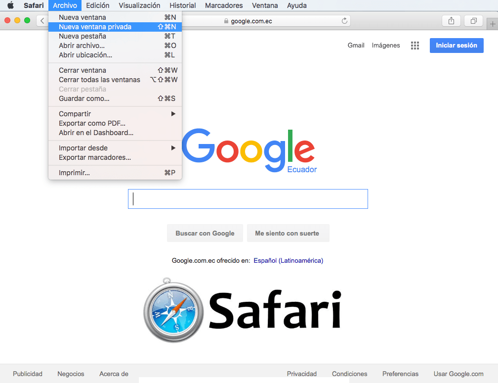 modo privado safari